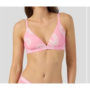 PSD Mesh Pink Bandana Triangle Bralette Size M